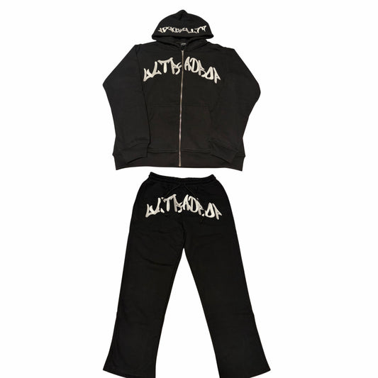 UltraDrop Black Zip-Up Hoodie & Baggy Pants