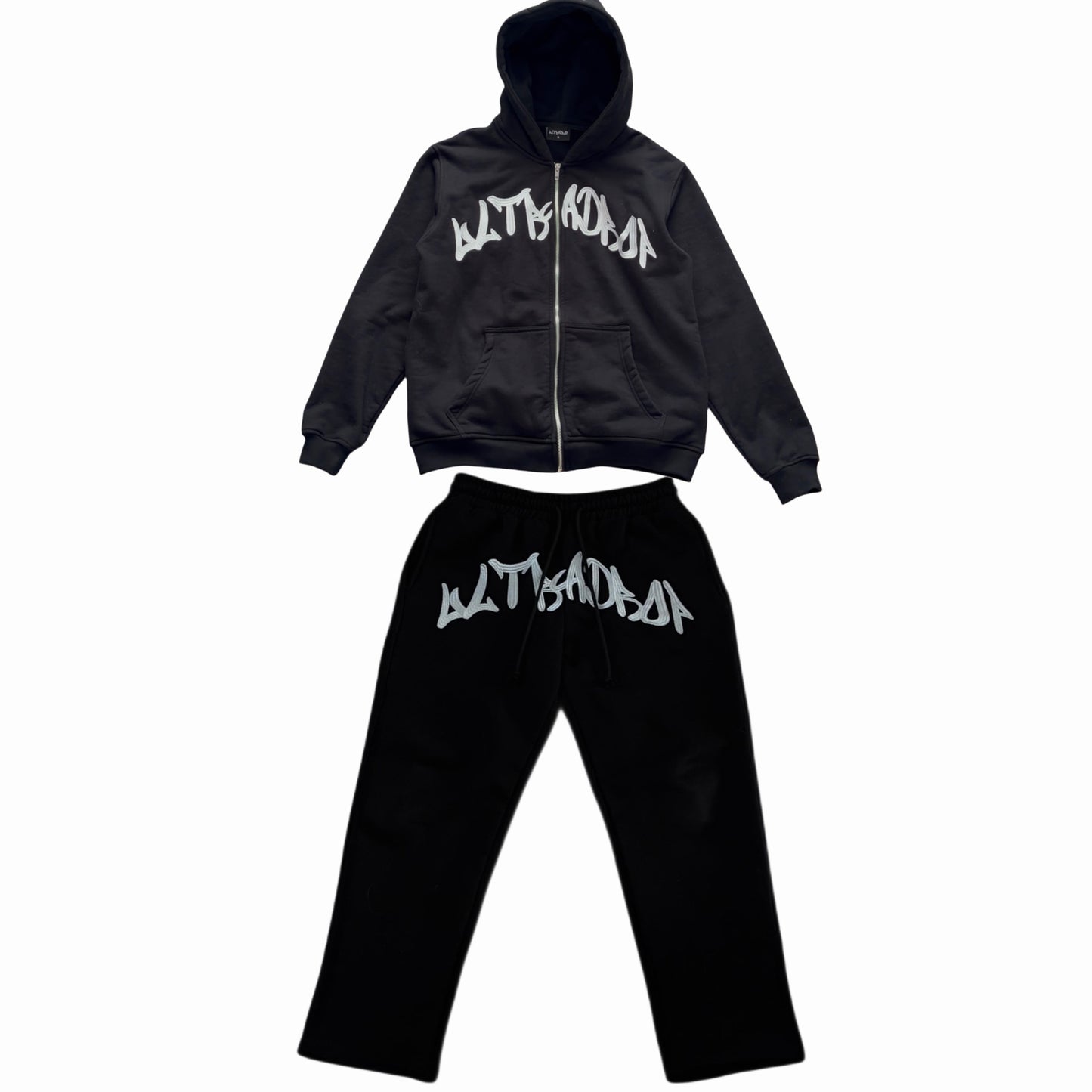 UltraDrop Black Zip-Up Hoodie & Baggy Pants