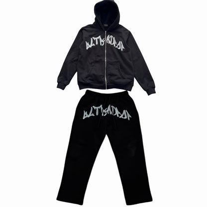 UltraDrop Black Zip-Up Hoodie & Baggy Pants