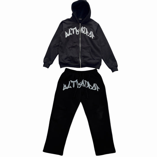 UltraDrop Black Zip-Up Hoodie & Baggy Pants