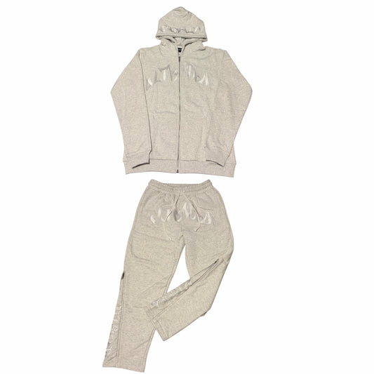 UltraDrop Grey Zip-Up Hoodie & Flared Pants