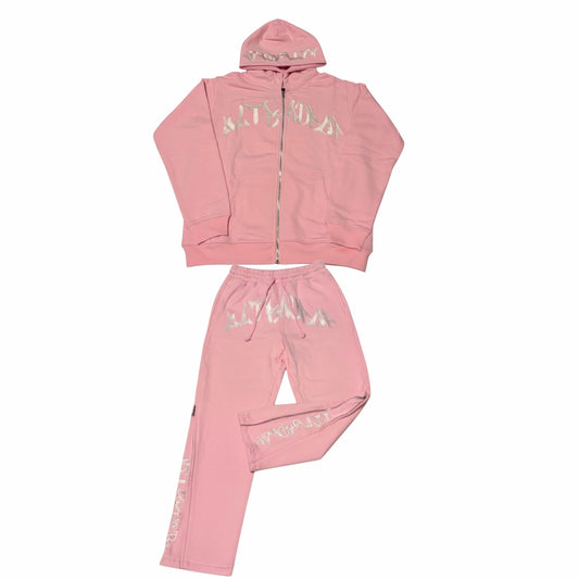 UltraDrop Pink Zip-Up Hoodie & Flared Pants