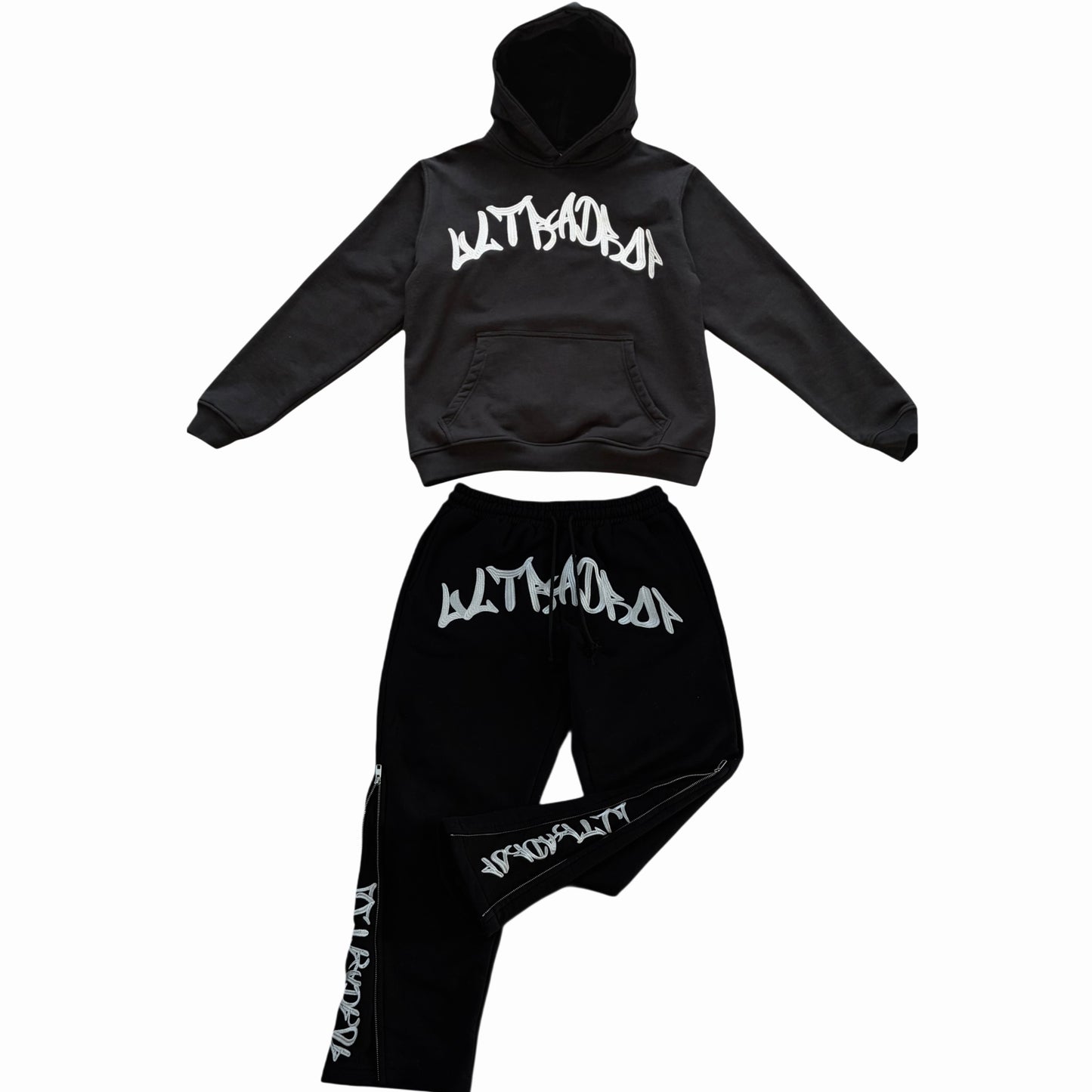 UltraDrop Black Pullover Hoodie & Flared Pants