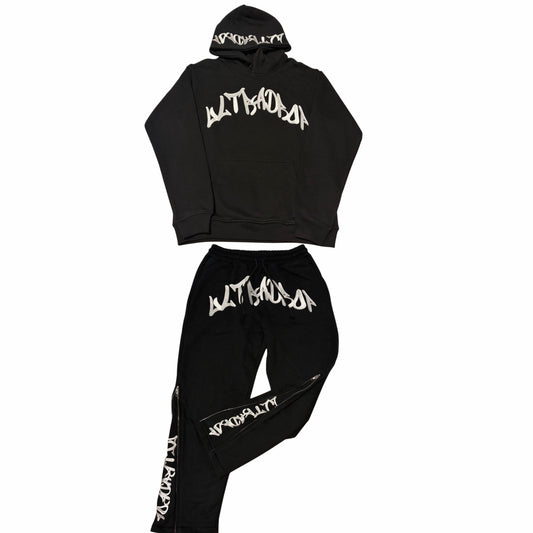 UltraDrop Black Pullover Hoodie & Flared Pants
