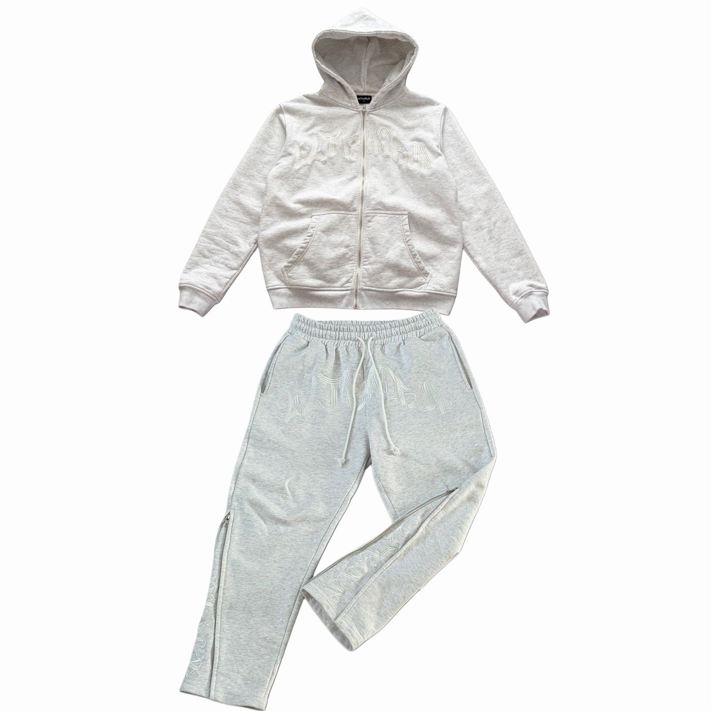 UltraDrop Grey Zip-Up Hoodie & Flared Pants
