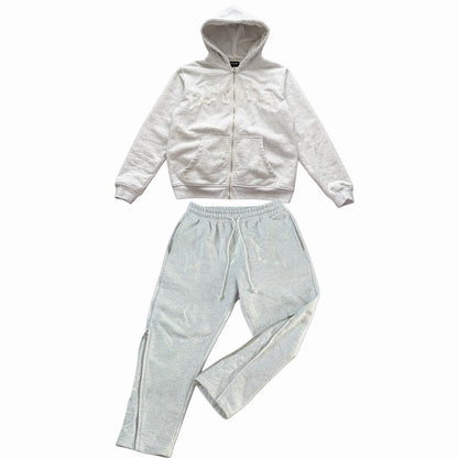 UltraDrop Grey Zip-Up Hoodie & Flared Pants