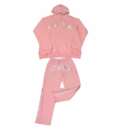 UltraDrop Pink Pullover Hoodie & Flared Pants